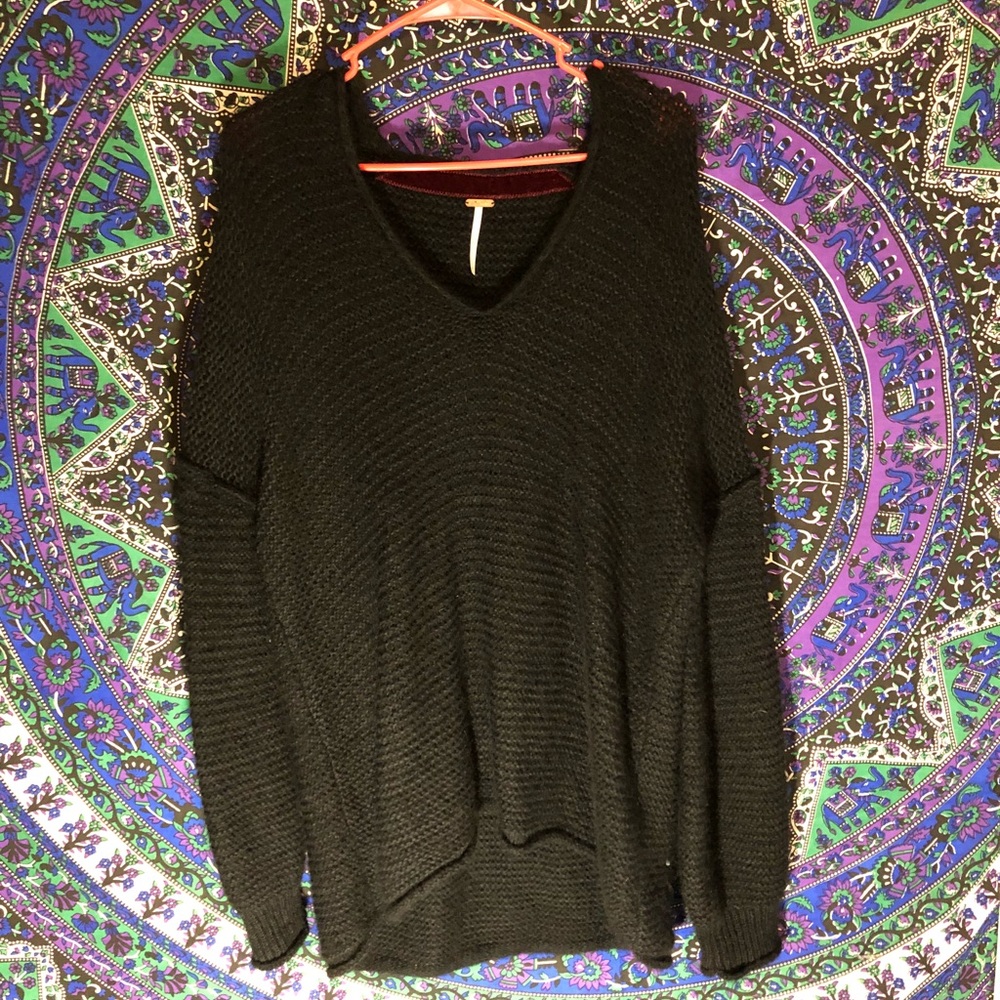 Black Free People Slouchy Oversized Sweater